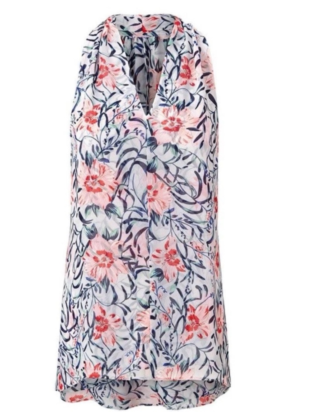 CAbi Stem Sleeveless Halter Blouse Top Floral Print Women’s S Small